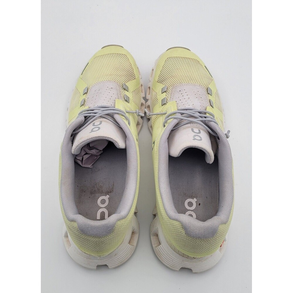 On Cloud 5 Hay Frost Yellow Mesh Running Walking Shoes Womens Size 8 - Picture 8 of 10